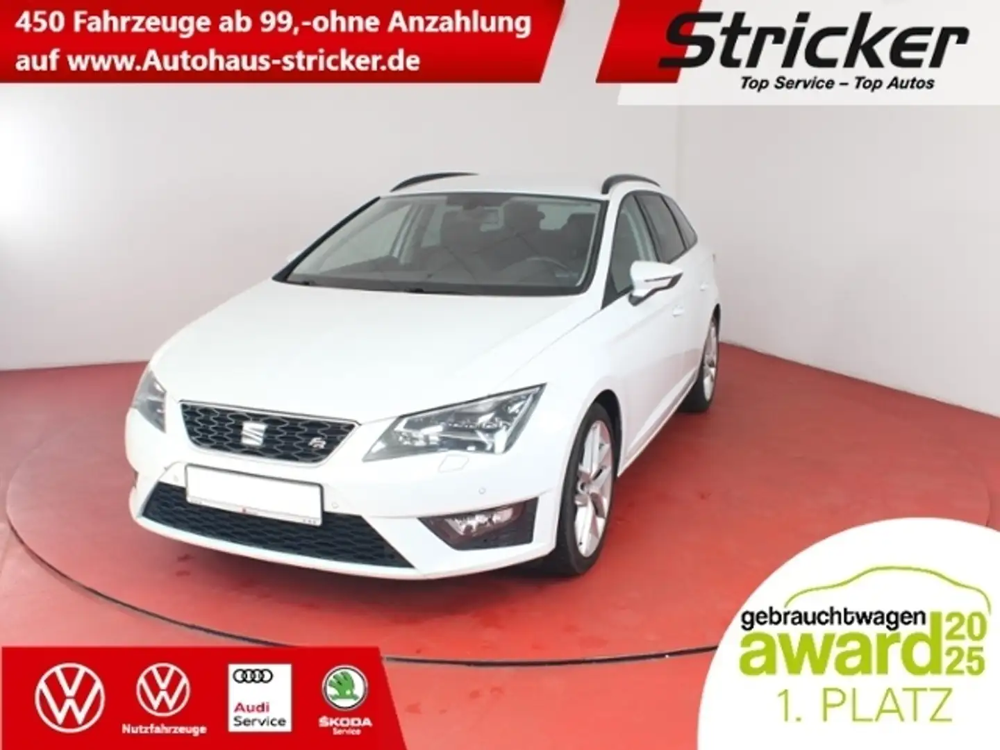 SEAT Leon ST FR 1.4 TSI TÜV bis 12.2026 Navi Bluetooth Wit - 1