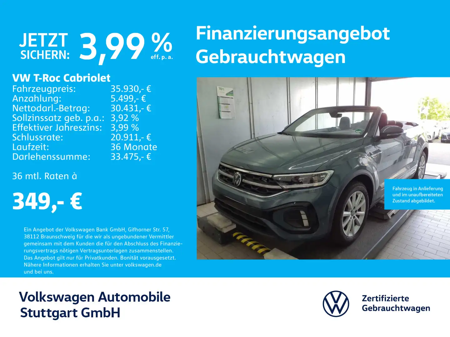 Volkswagen T-Roc 1.5 TSI DSG Navi AHK Kamera Stdh Blau - 1