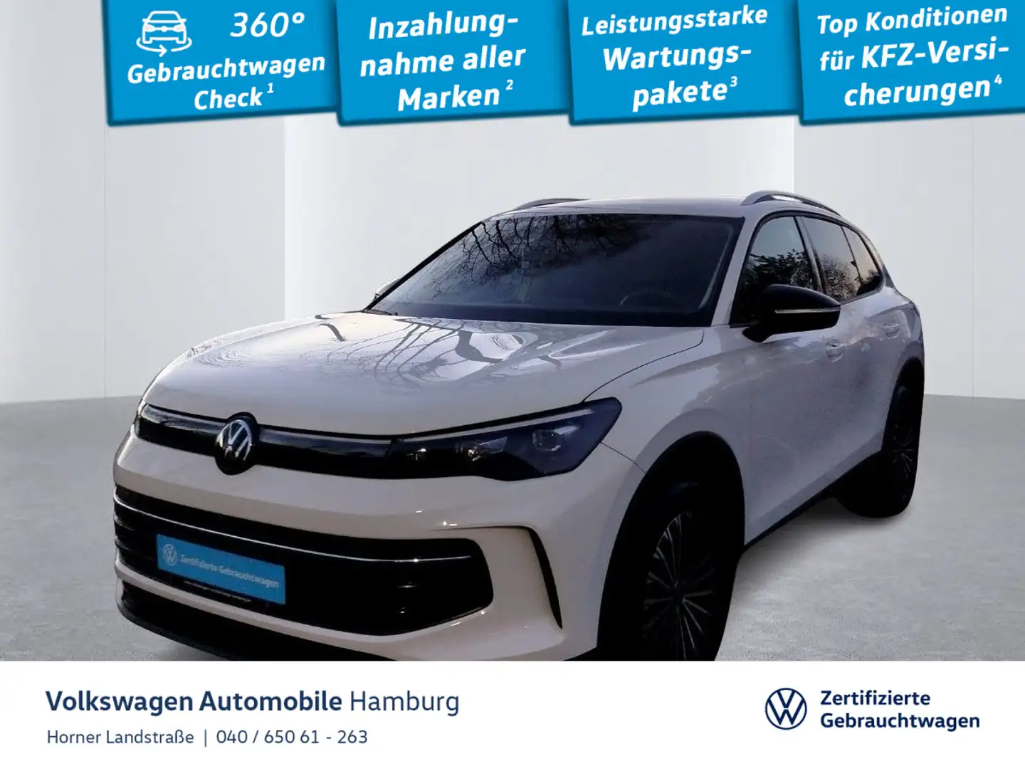Volkswagen Tiguan 1.5 eTSI Goal DSG AHK Navi Kameras Weiß - 1