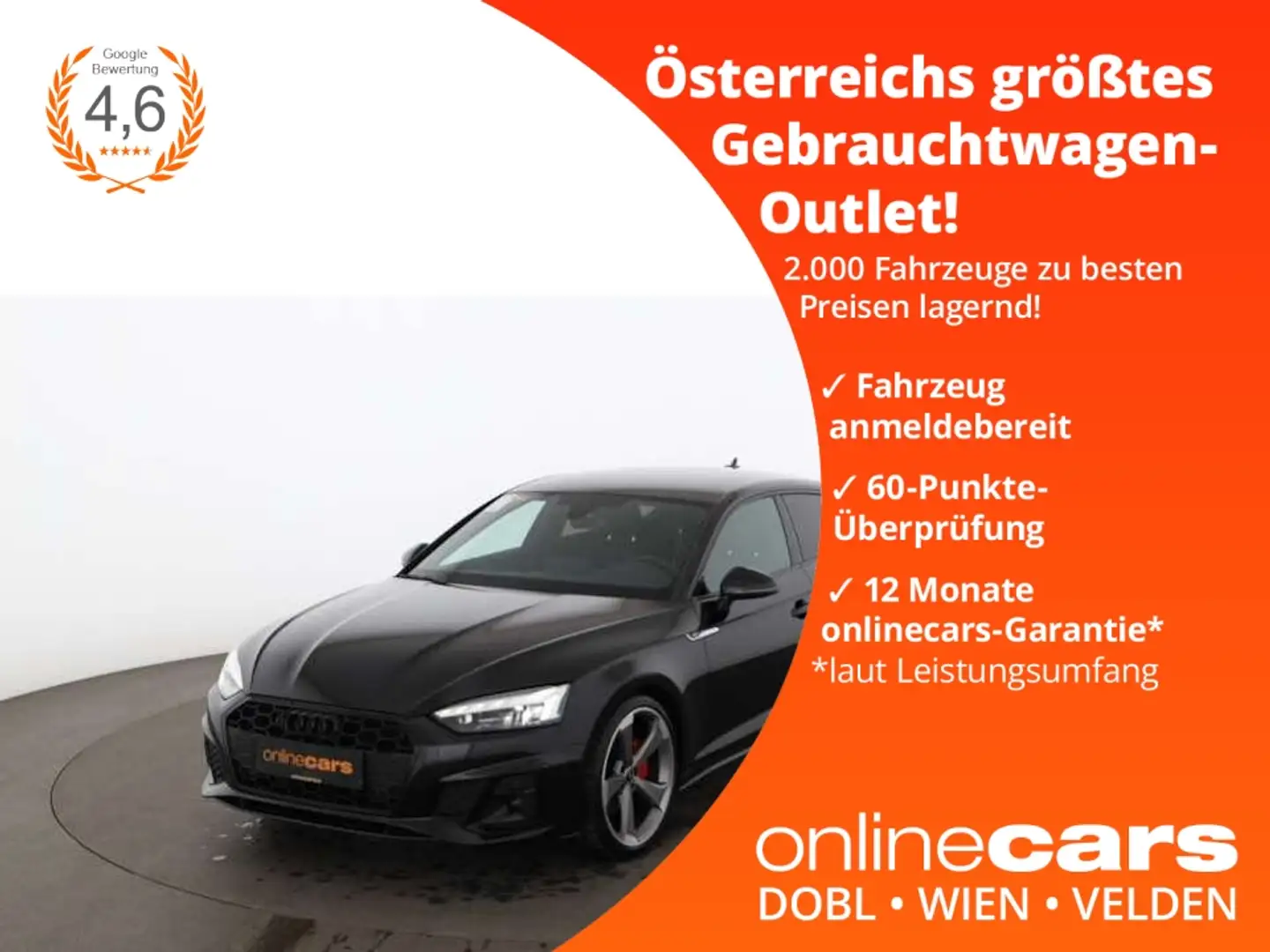 Audi A5 Sportback 40 TDI S-Line Aut MATRIX AHK NAVI Schwarz - 1