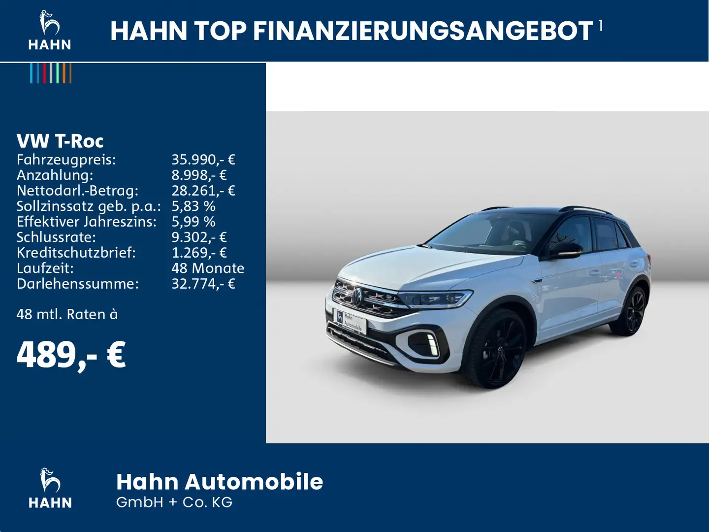 Volkswagen T-Roc 2.0TSI DSG 4M R-Line Black Pano Cam IQ.Dri Weiß - 2