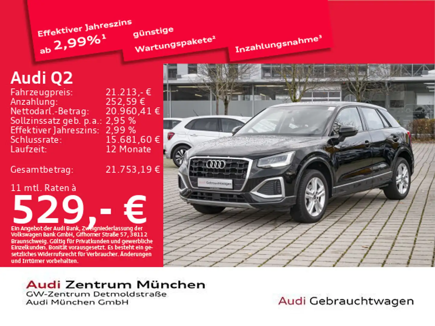 Audi Q2 30 TFSI advanced Navi/PDC Schwarz - 1