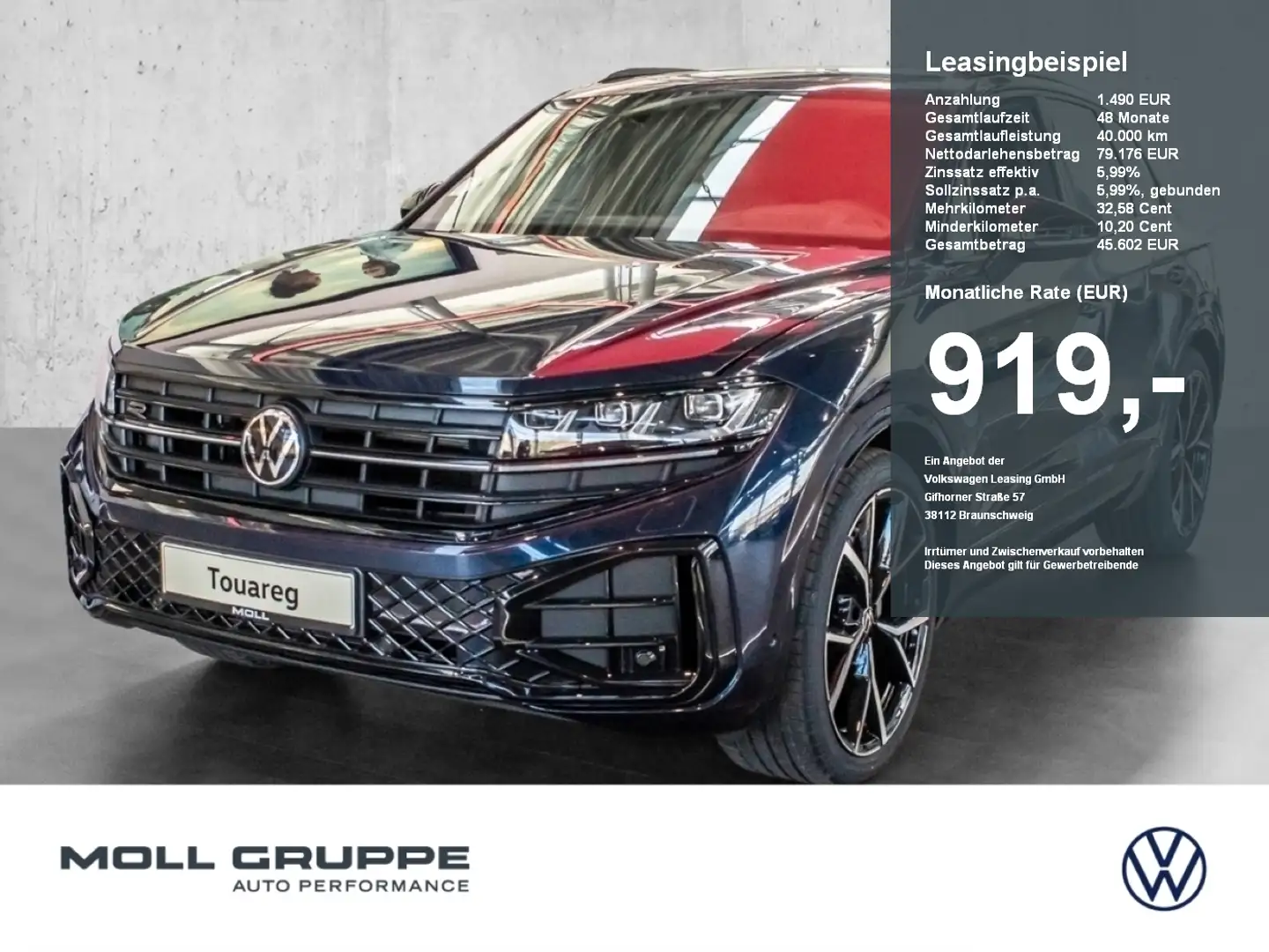 Volkswagen Touareg R-Line 3.0 l V6 TDI 4M 8-Gang-Tiptronic Blauw - 1