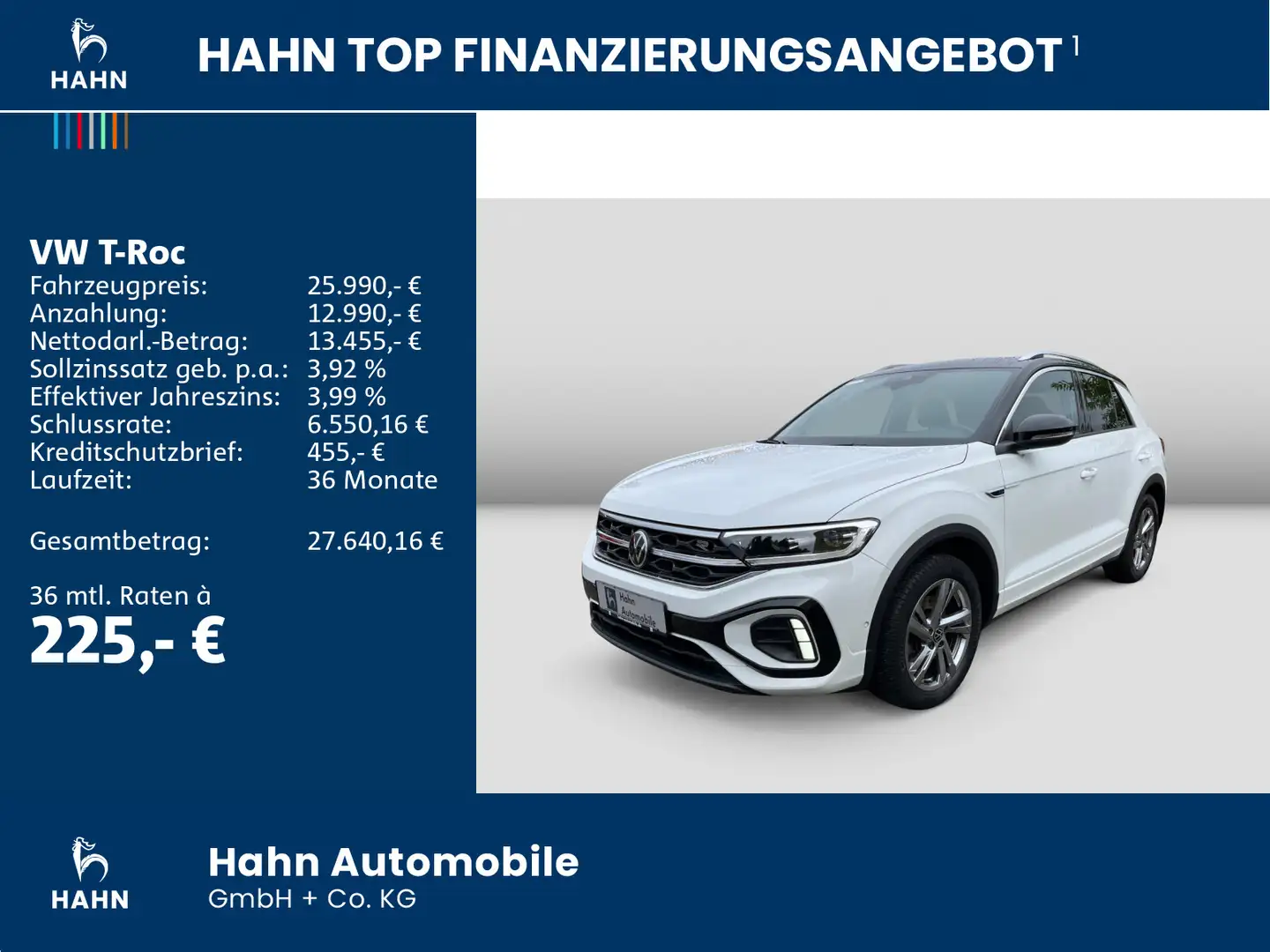 Volkswagen T-Roc 2.0TDI DSG  R-Line LED Nav AHK ACC APP CAM Weiß - 2