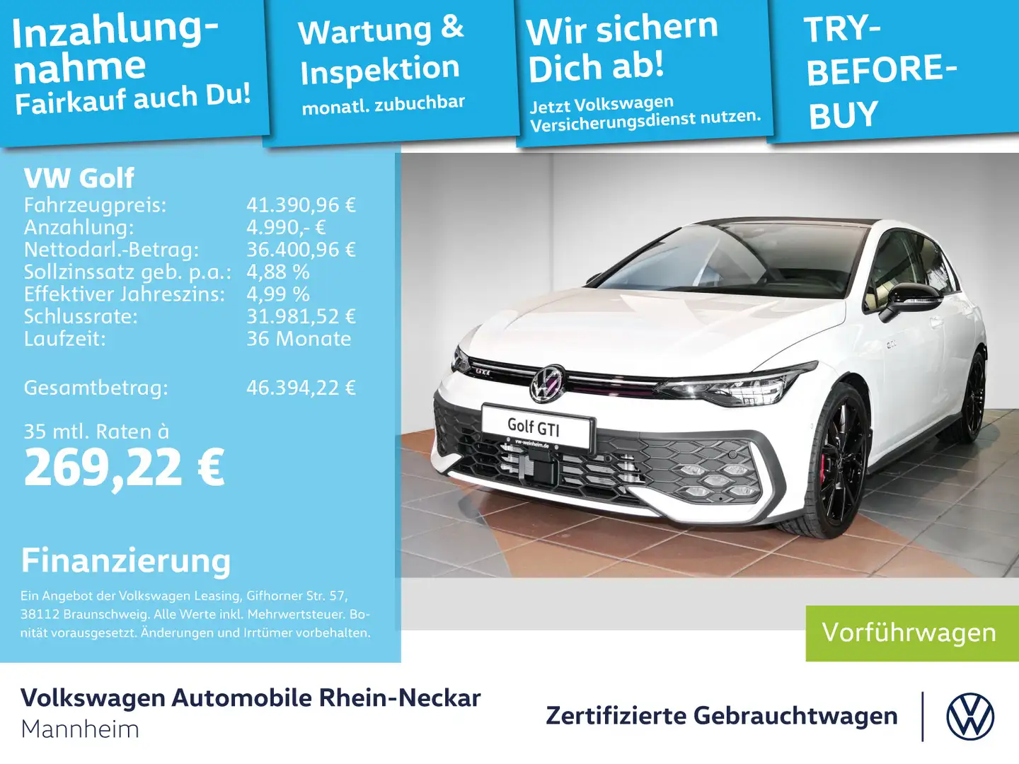 Volkswagen Golf GTI Golf VIII 2.0 TSI GTI sound LED uvm Weiß - 1
