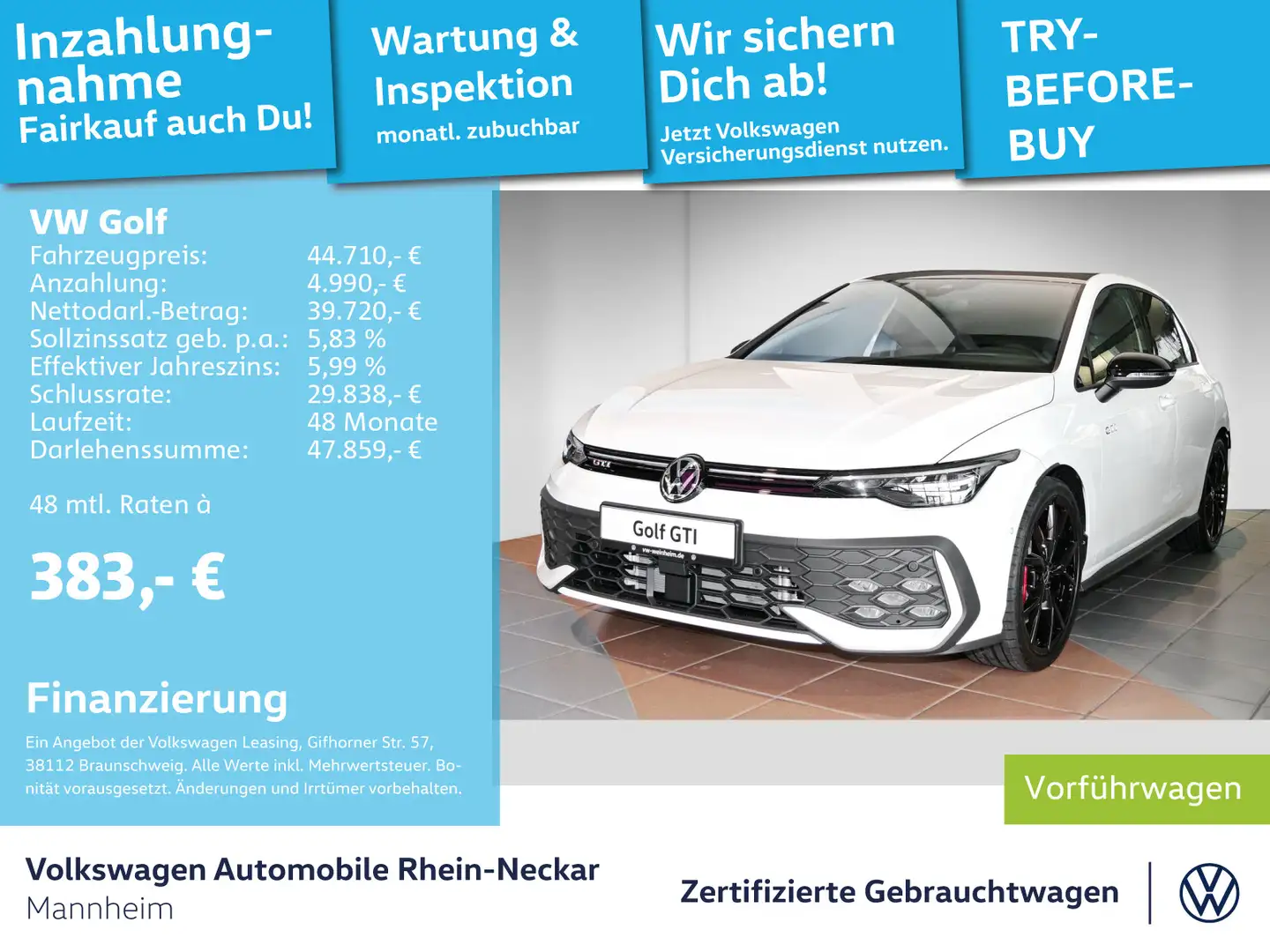 Volkswagen Golf GTI Golf VIII 2.0 TSI GTI sound LED uvm Blanc - 1