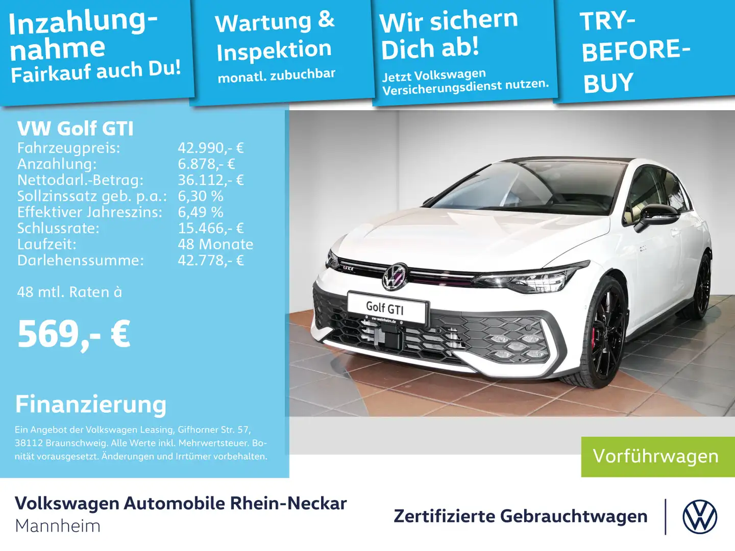 Volkswagen Golf GTI Golf VIII 2.0 TSI GTI sound LED uvm Weiß - 1
