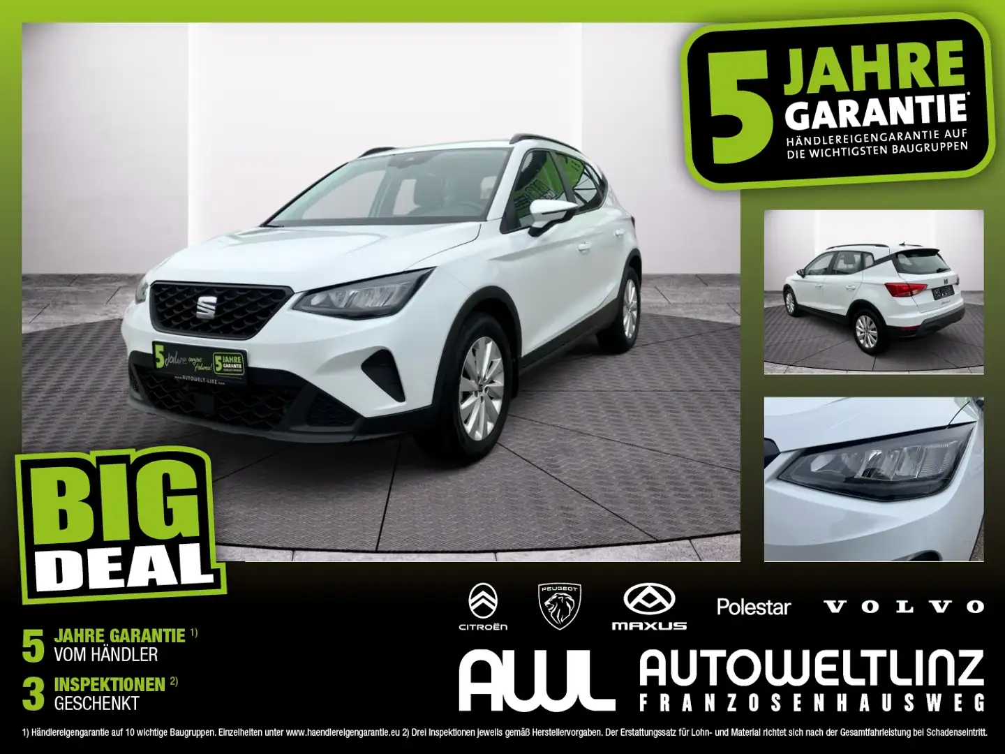 SEAT Arona 1,0 TSI Style DSG LED+SHZ+8fach Weiß - 1
