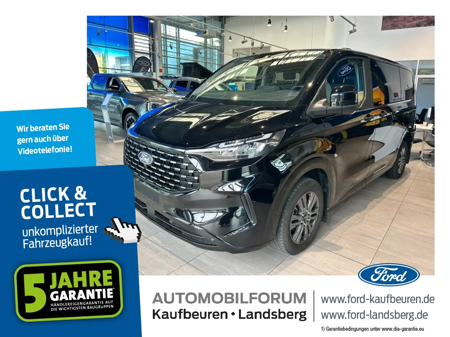 Ford Tourneo Custom 2.0 Standheiz. LED Navi ACC Noir - 1