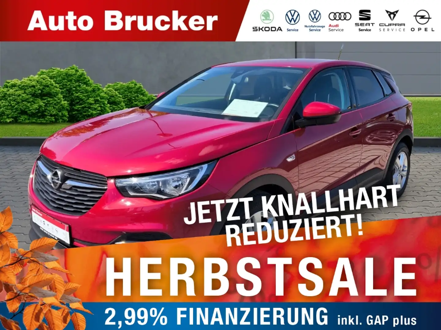 Opel Grandland Edition 1.2 Turbo+Alufelgen+Klimaanlage+Lenkradhei Rood - 1