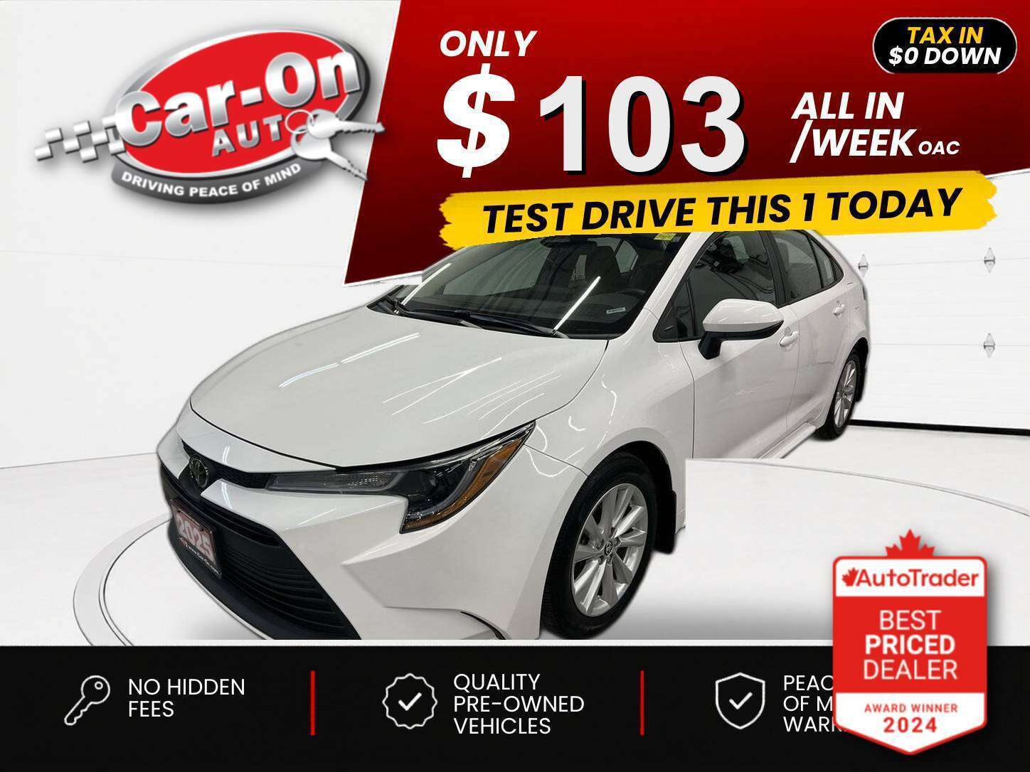 White 2025 Toyota Corolla Sedan Front-Wheel Drive Automatic