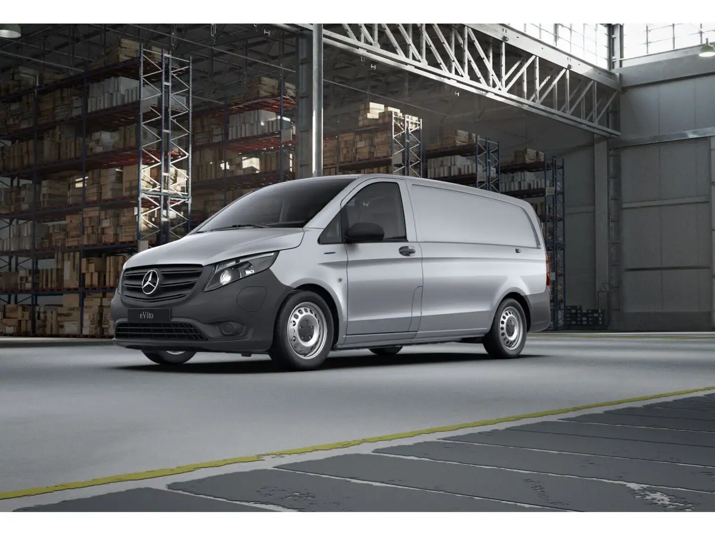 Mercedes-Benz Vito e 112 KASTEN, LANG - LONG-RANGE 60 kWh, Silber - 1
