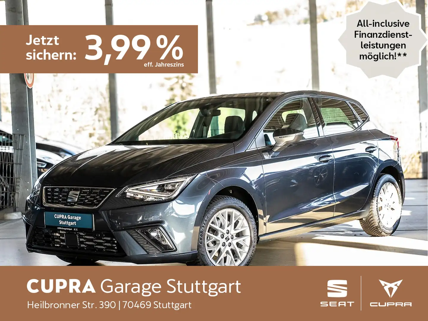 SEAT Ibiza Xcellence 1.0 TSI DSG NAVI EPH KLIMA SHZ Grau - 1