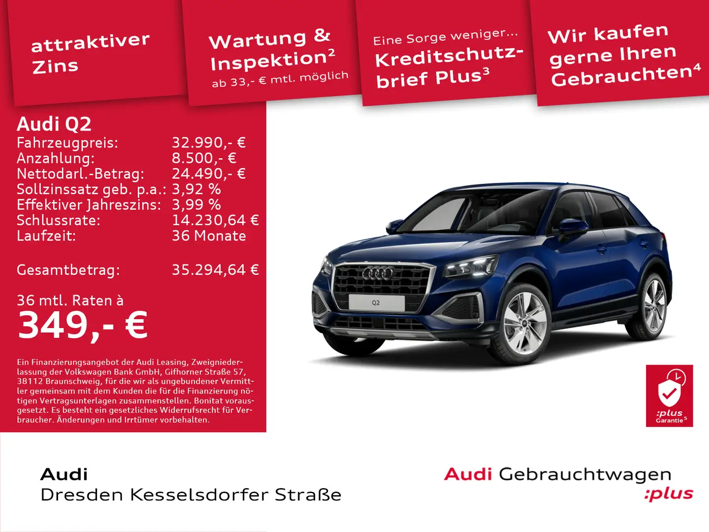 Audi Q2 35 TDI advanced AHZV Kamera LED Blau - 1