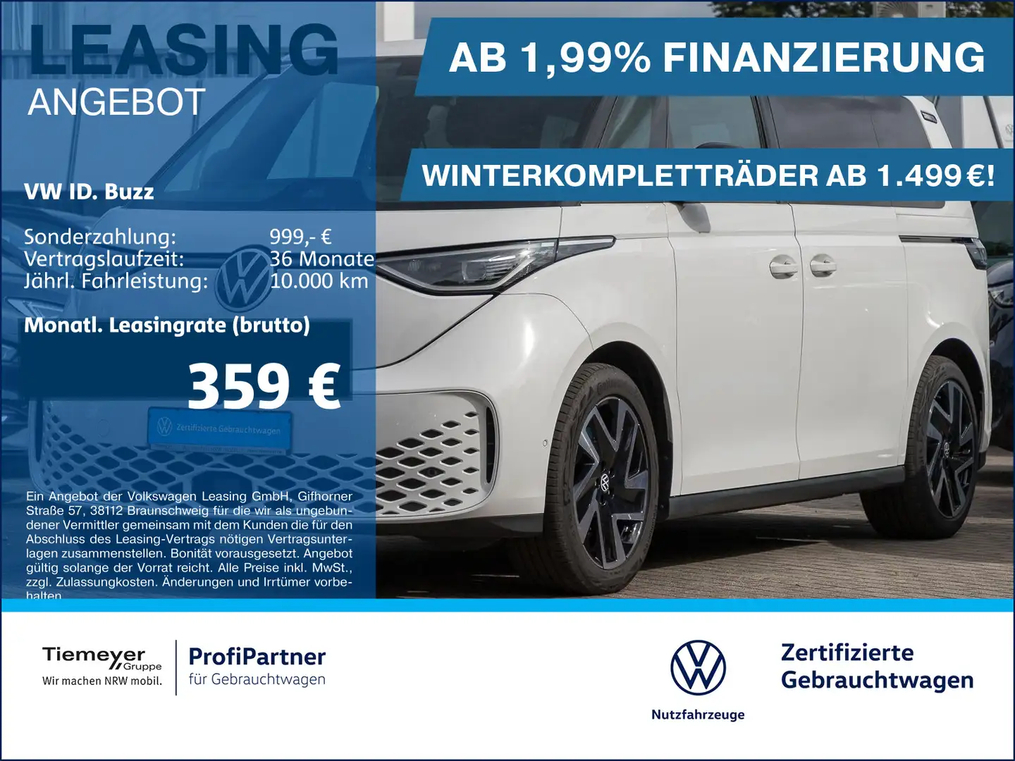 Volkswagen ID. Buzz ID.Buzz PRO 360 AHK LM20 ACC eTÜREN eKLAPPE Weiß - 1