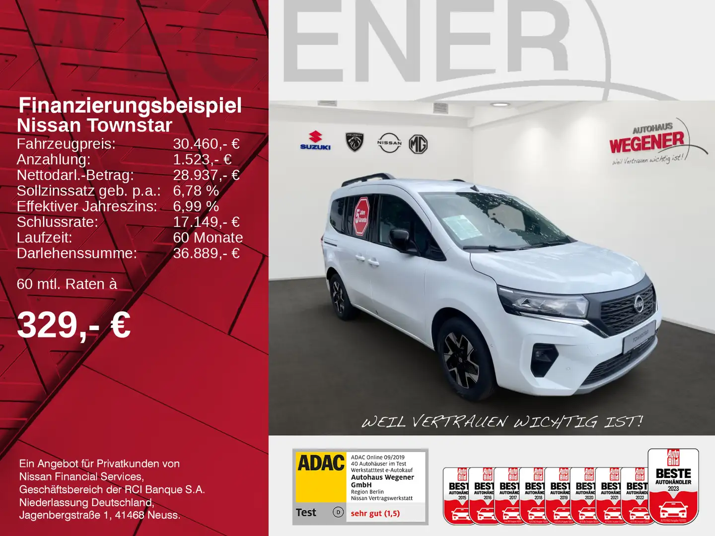 Nissan Townstar Kombi L1 AT N-CONNECTA 2ST NAVI DESIGN Weiß - 2