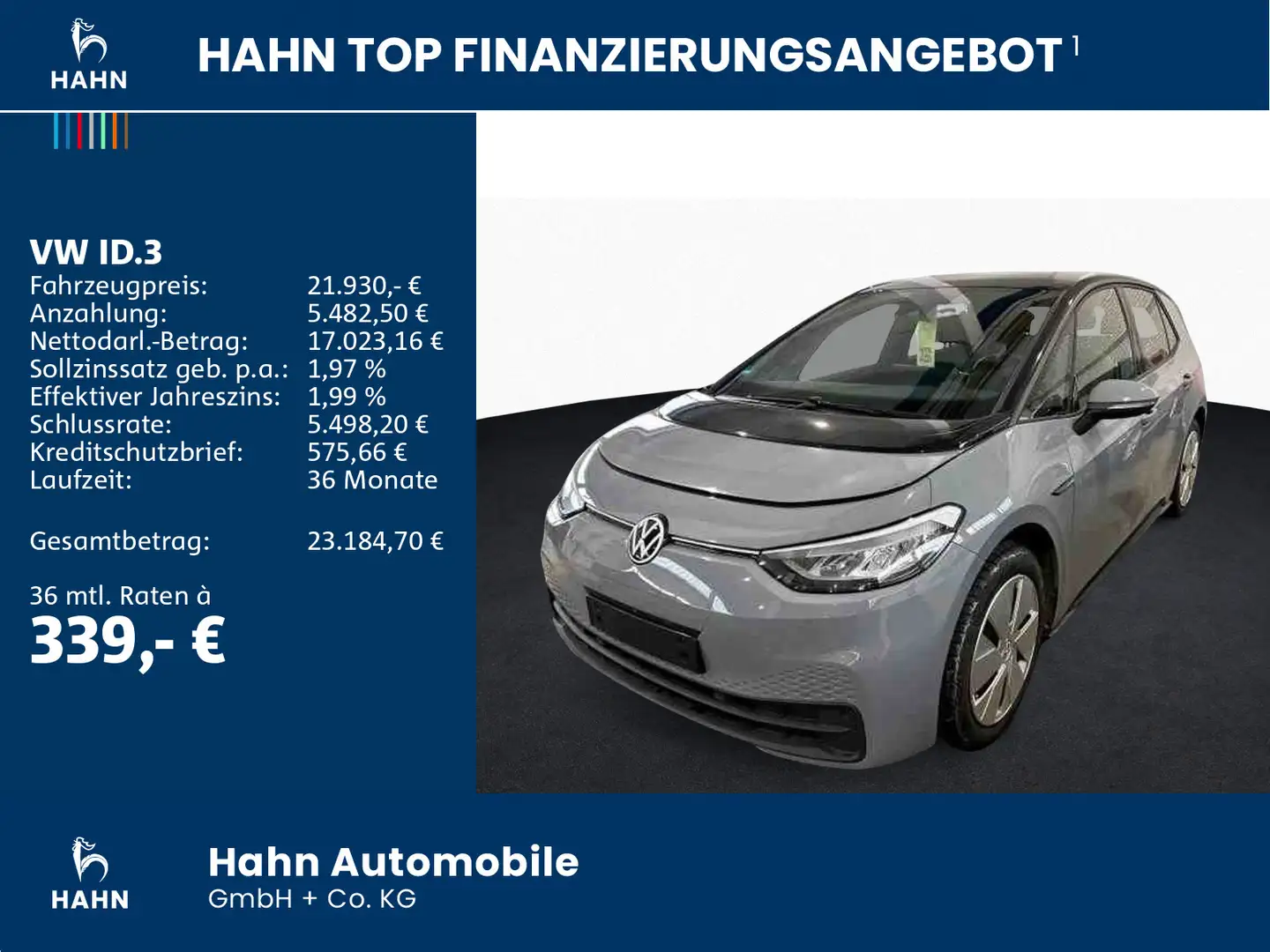 Volkswagen ID.3 Pure Performance 360° ACC LED Navi PDC SHZ Grau - 2