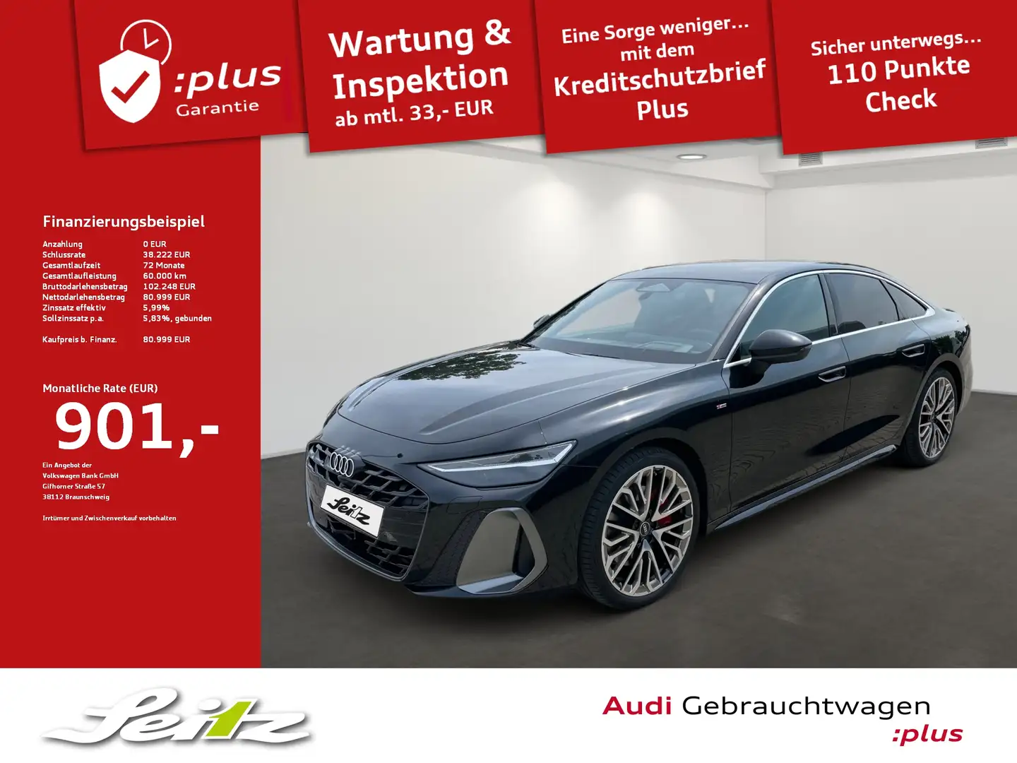 Audi A6 Limousine TFSI quattro *B&O*HEAD-UP*PANO* Schwarz - 1