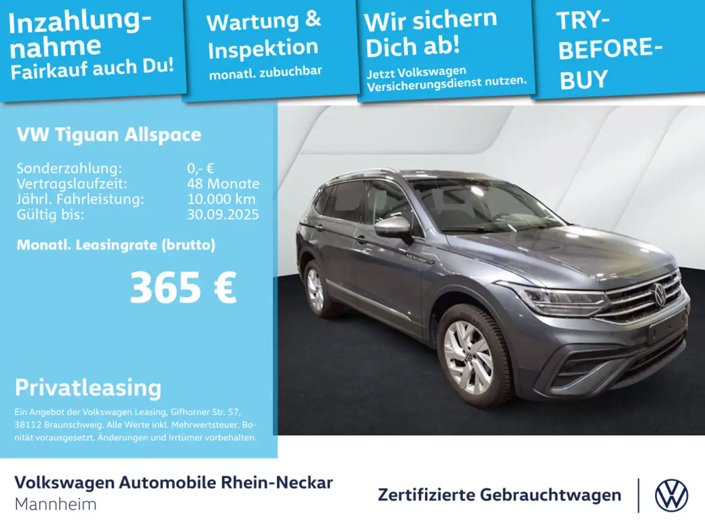 Volkswagen Tiguan Allspace 1.5 TSI Life DSG 7-Sitzer Navi A Gris - 1