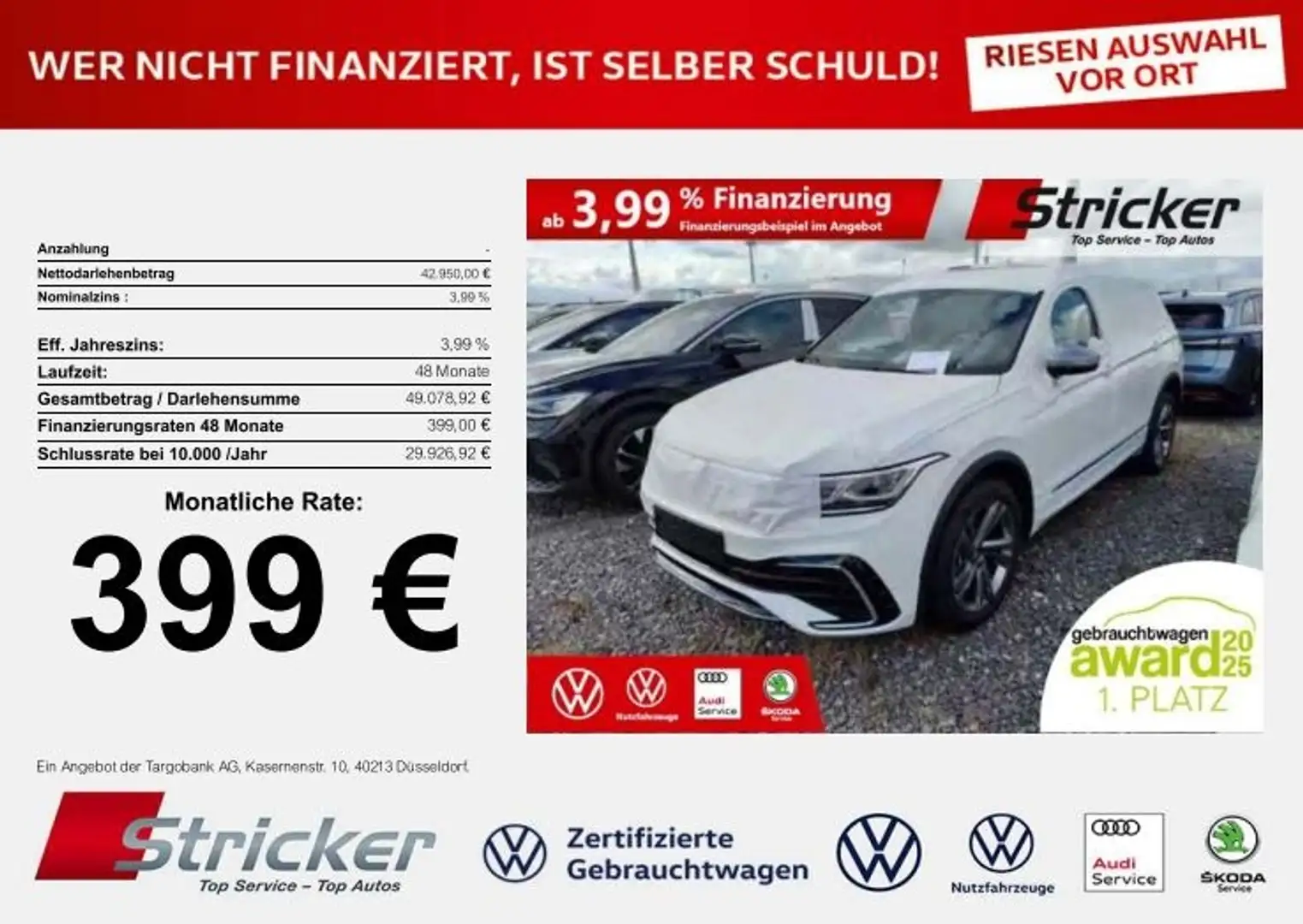 Volkswagen Tiguan Allspace R-Line 2.0TDI DSG 4M 399,-ohne Anzahlung Navi Led Bílá - 2
