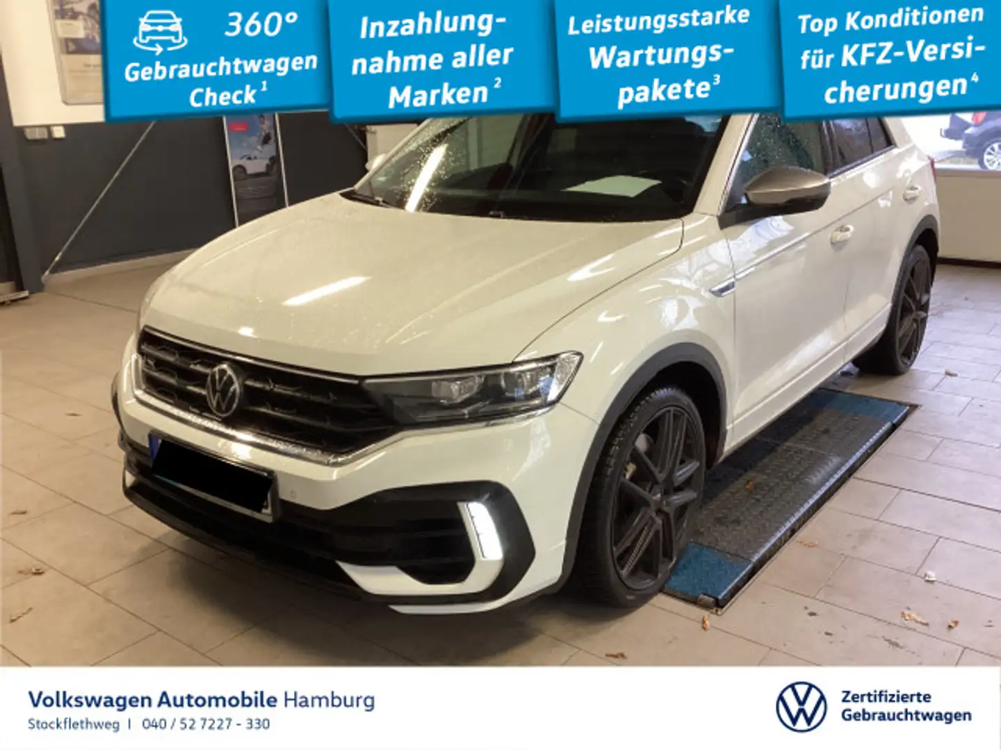 Volkswagen T-Roc 2.0 TSI R 4Motion DSG AHK Navi ACC Pano Weiß - 1