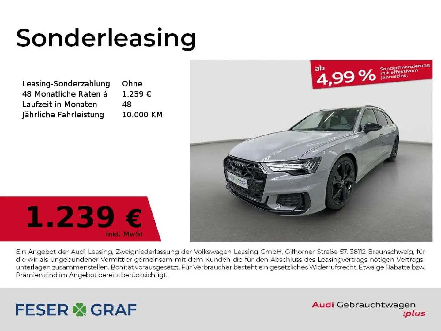 Audi A6 Avant S line 50 TDI AIR Pano B&O AHK HD Matrix HUD Grau - 1