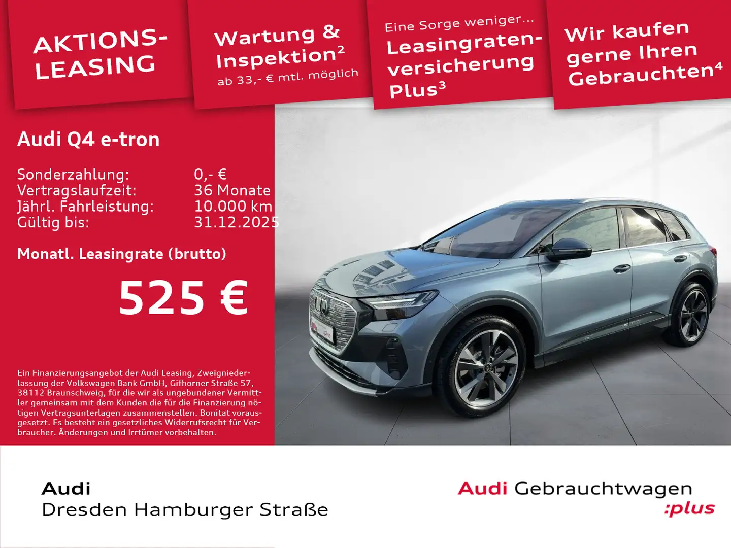 Audi Q4 e-tron 45 quattro Matrix Wärmepumpe Pano AHZV Blau - 1