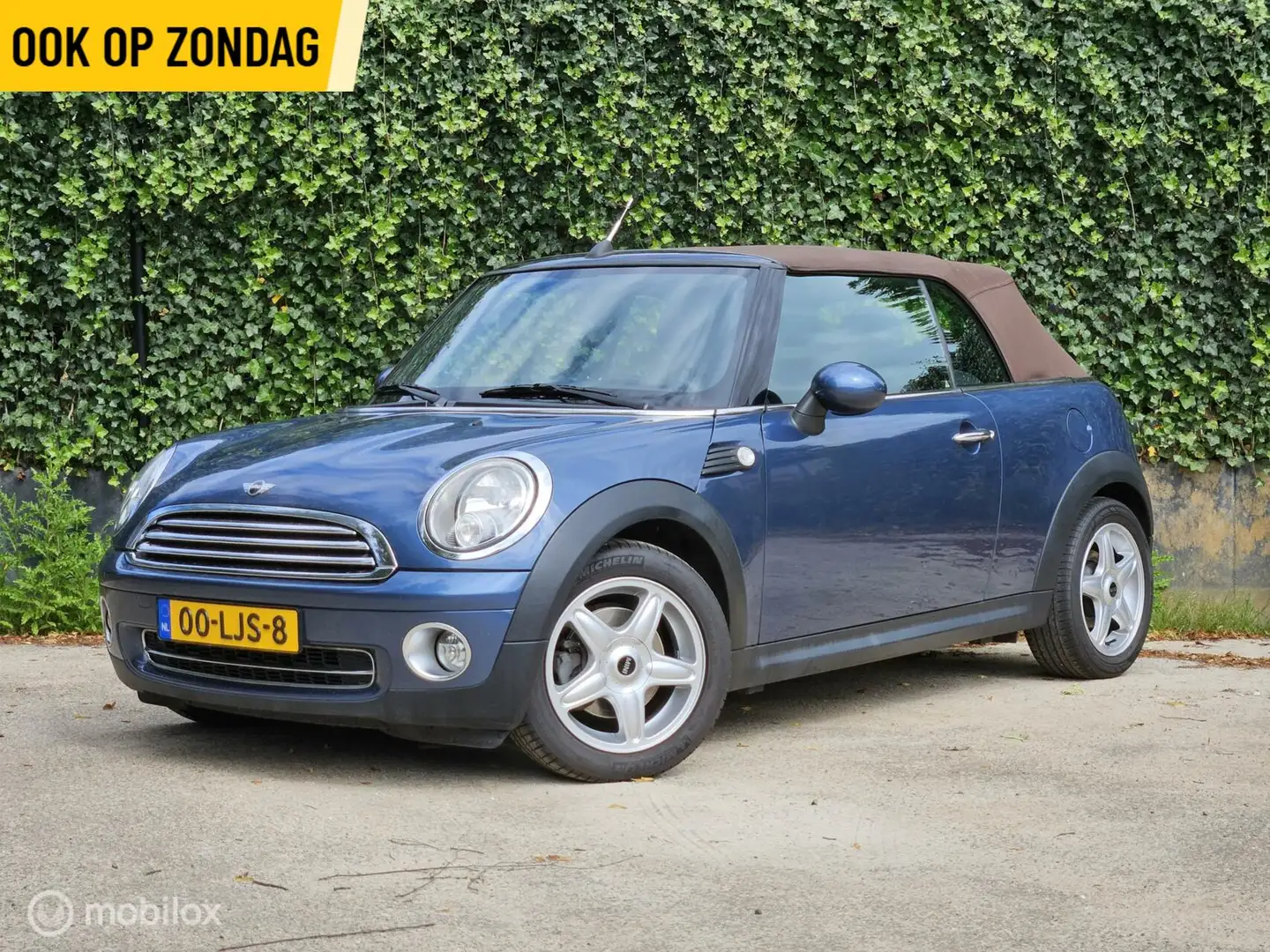 MINI Cooper Cabrio 1.6 Chili | Bruin dak | Airco | NAP Blau - 1