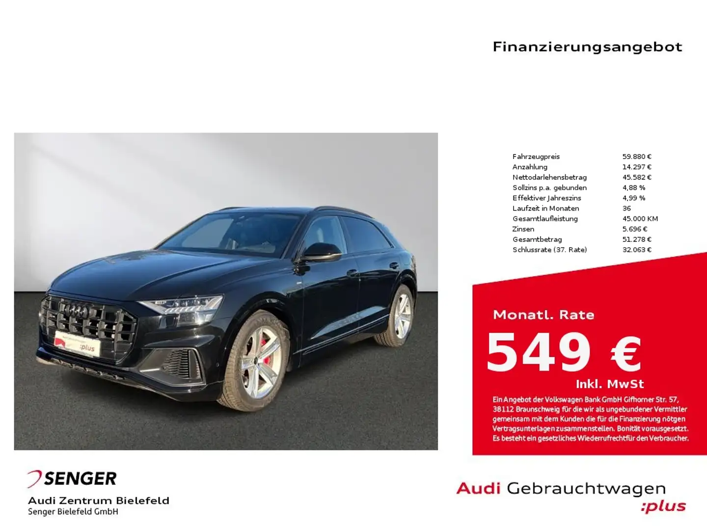 Audi Q8 55 TFSI e quattro MMI Matrix HUD Optik-Paket Schwarz - 1