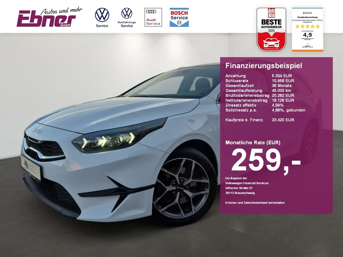 Kia Ceed SW / cee'd SW Ceed Sportswagon SPIRIT 1.5 T-GDI DCT ACC+LED+NAVI Weiß - 1