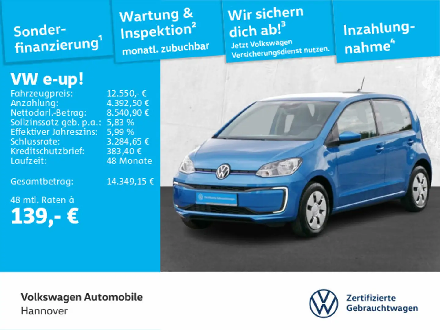 Volkswagen e-up! Move SHZ PDC Blau - 1