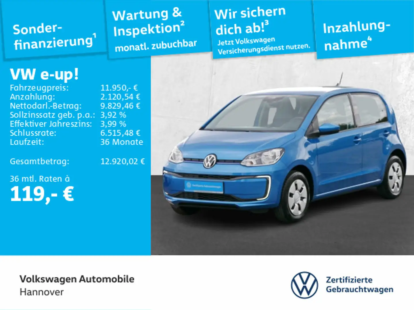 Volkswagen e-up! Move SHZ PDC Blau - 1