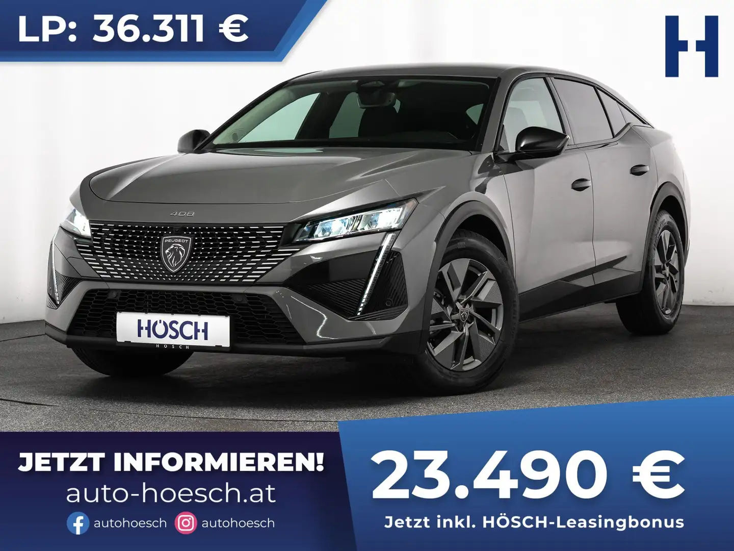 Peugeot 408 Allure 145 Hybrid ACC ASSISTENZ 360° WENIG KM Grau - 1