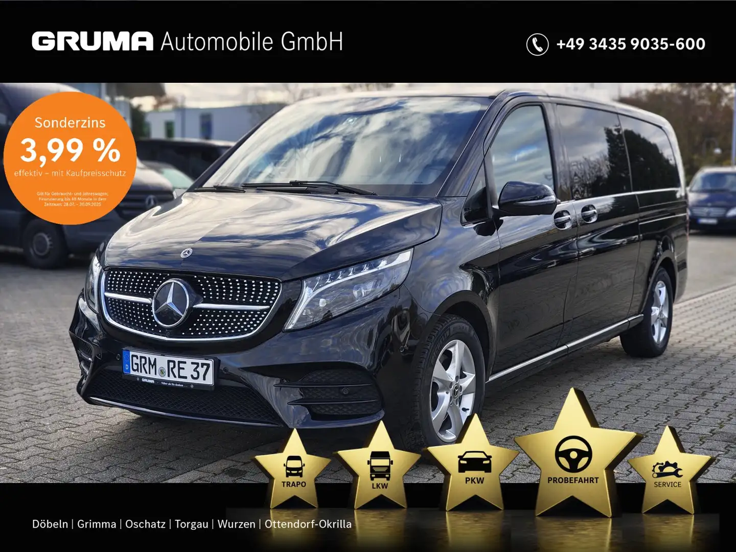 Mercedes-Benz V 300 V 300 d 4M AE AMG EL AIRM+LUXUSSITZE+STANDHZG+ LED Noir - 1