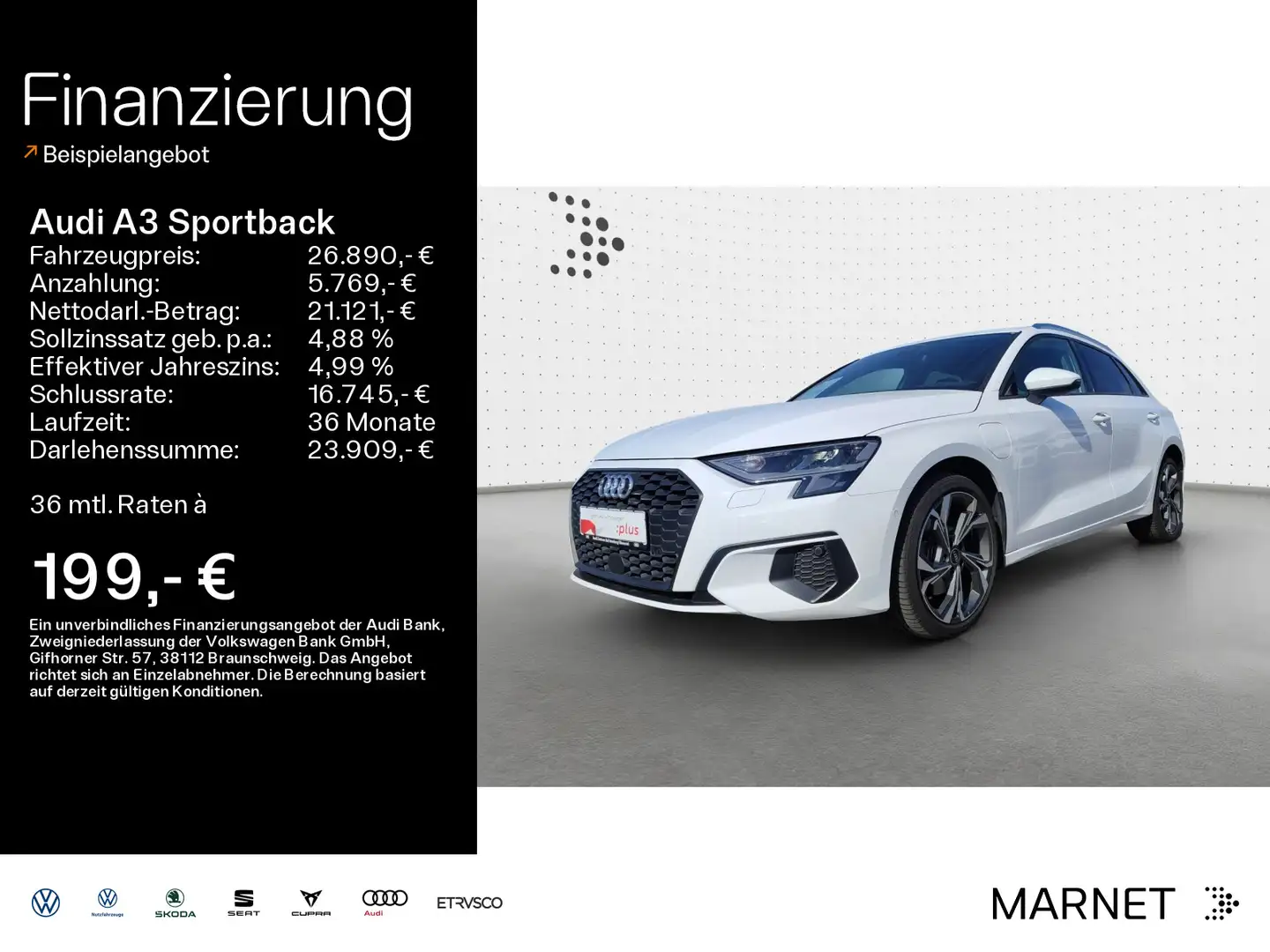 Audi A3 40 TFSI e*Navi*Alu*PDC*Virtual Cock Bianco - 1
