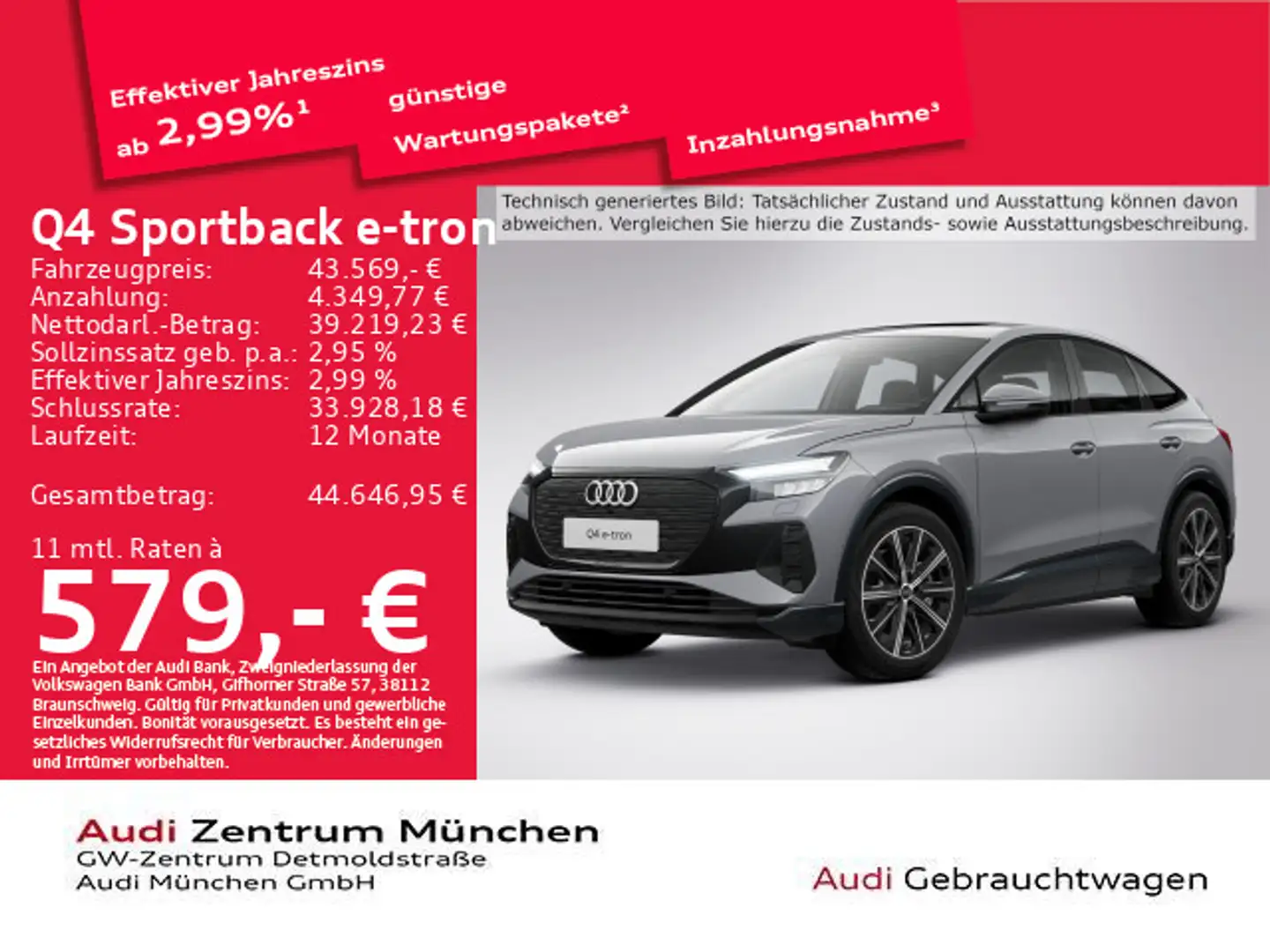 Audi Q4 e-tron 50 qu. Pano/SONOS/Leder Grau - 1