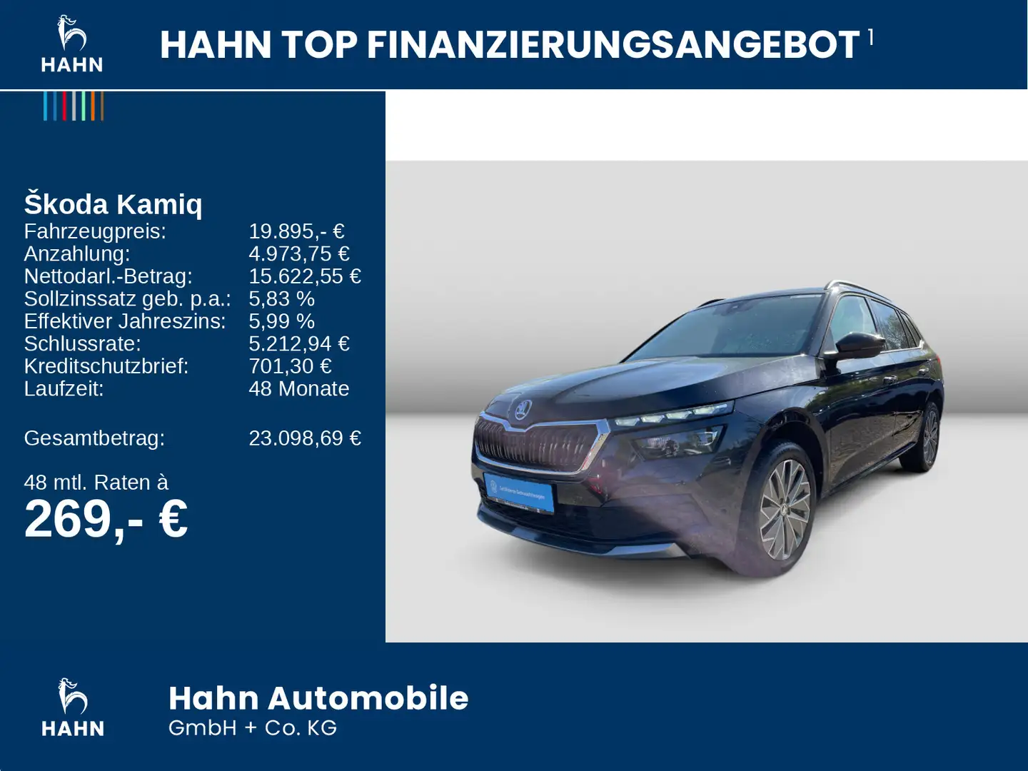 Skoda Kamiq Clever 1.0TSI DSG AHK CAM LED PDC SHZ Schwarz - 2