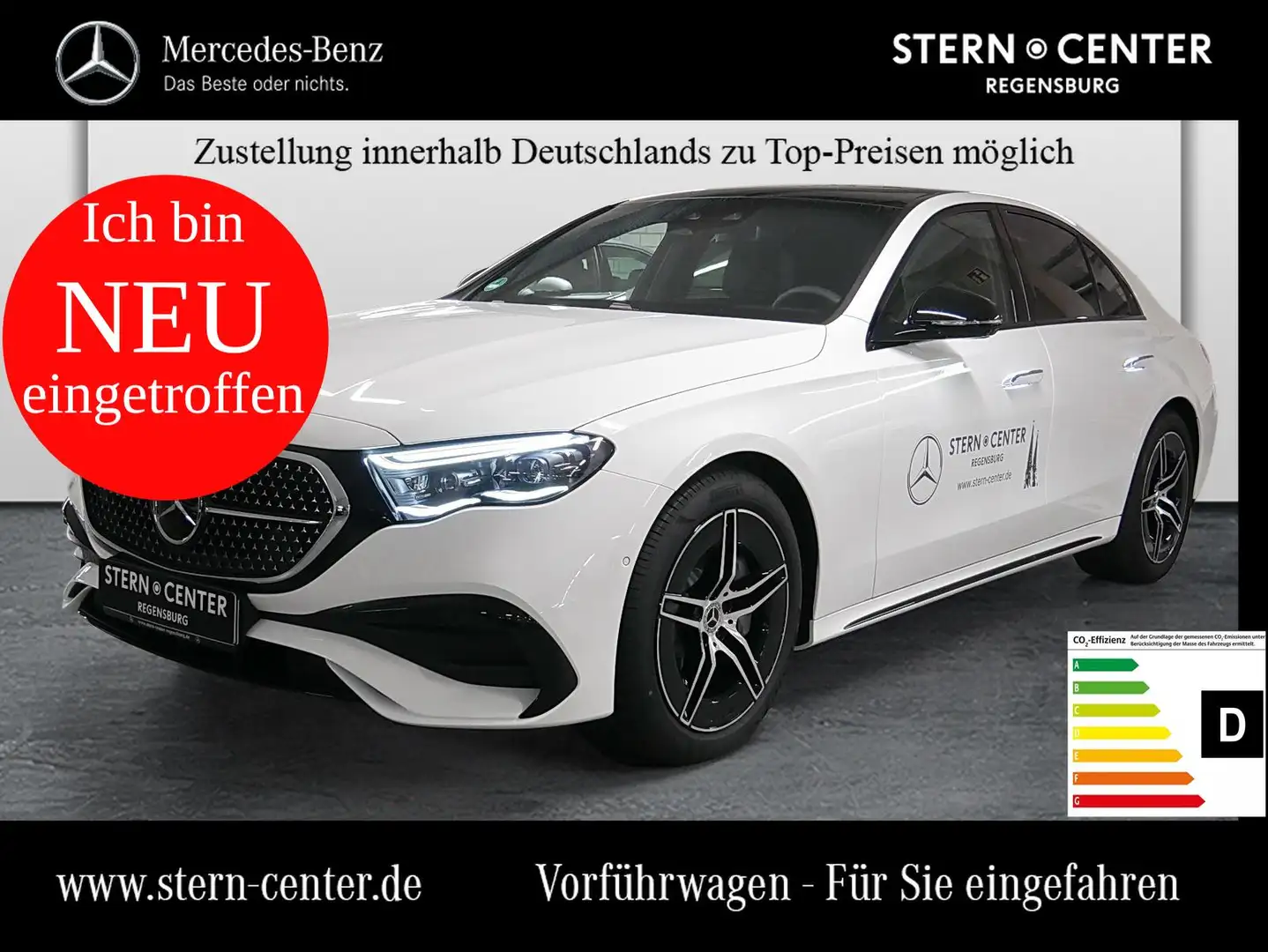 Mercedes-Benz E 200 d Limo+AMG+DIST+MEMORY+DIGITAL LIGHT+PANO+ Weiß - 1
