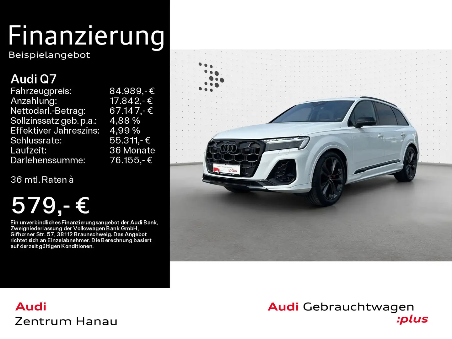 Audi Q7 50 TDI quattro S-LINE*7-SITZER*AHK*PANO*OPTIK Weiß - 1