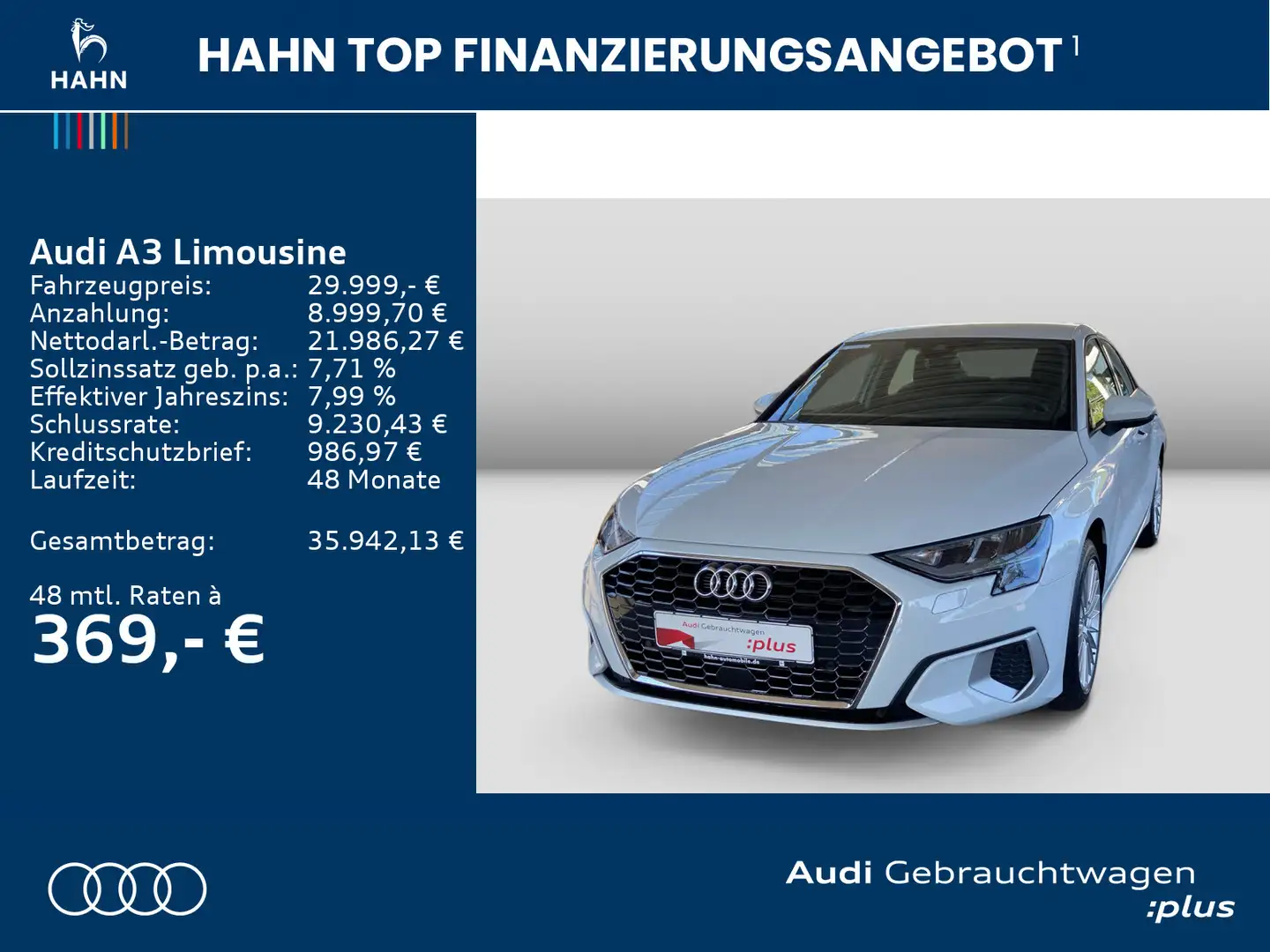 Audi A3 advanced 35TFSI S-tronic Navi AHK G Weiß - 2