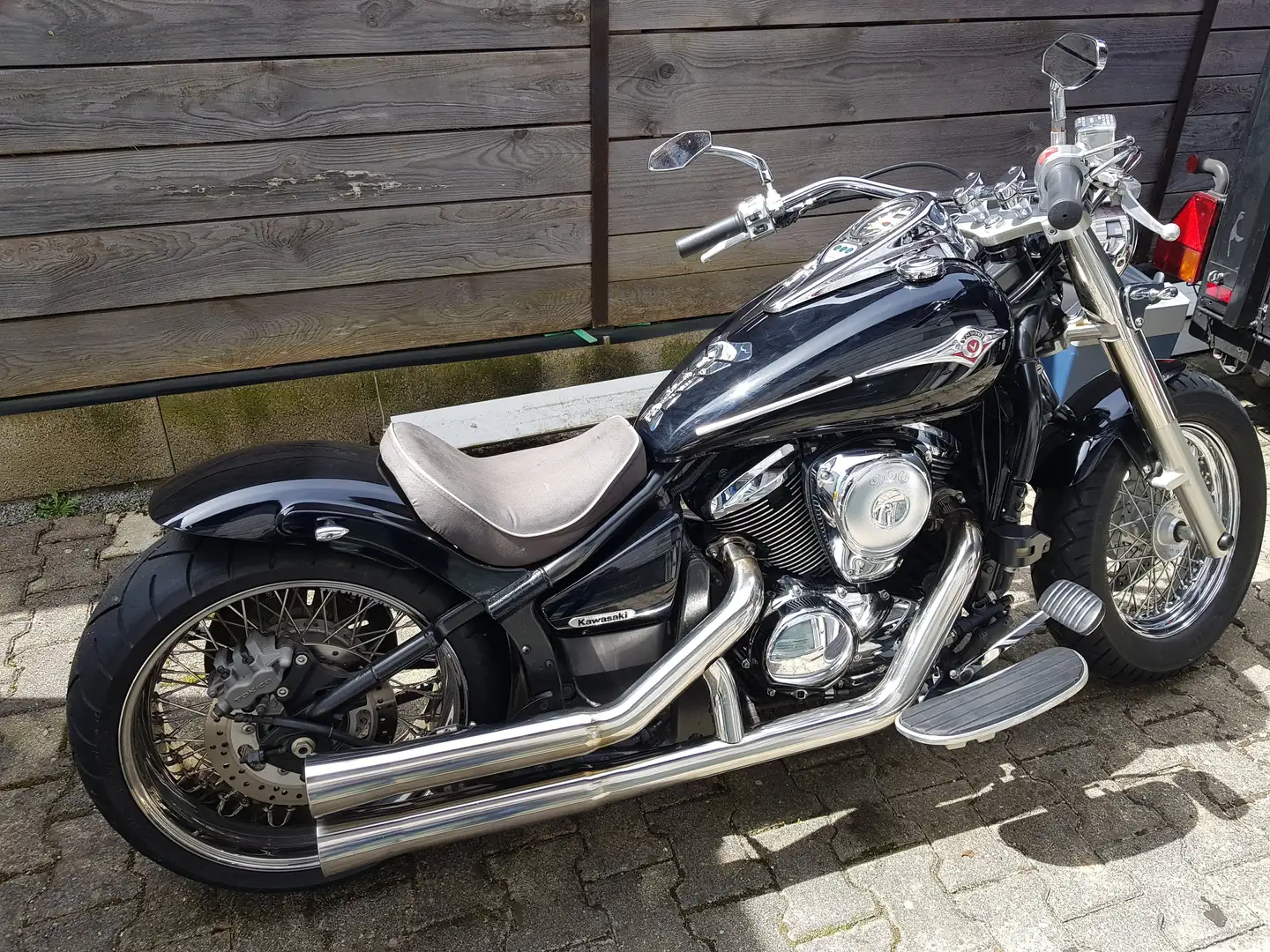 Kawasaki VN 900 Classic , Breitreifenmbau 240er, Double Groove Negru - 2