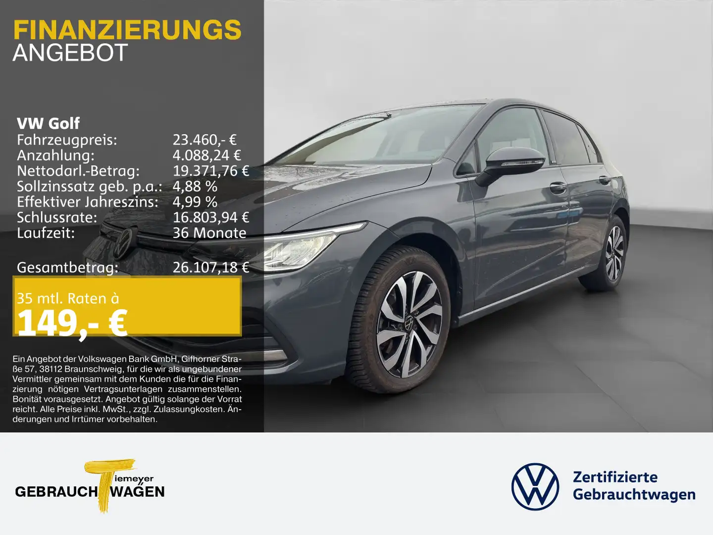 Volkswagen Golf 2.0 TDI DSG ACTIVE NAVI AHK SHZ LED Grau - 1