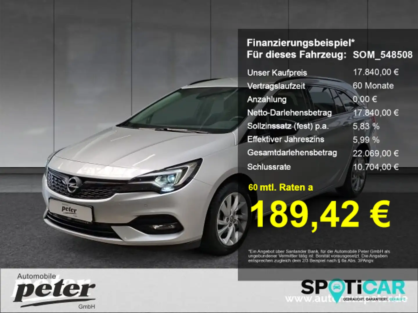 Opel Astra Astra K ST 1.2 Turbo Elegance Klimaautomatik Sitzheizung Allwetter Silber - 1