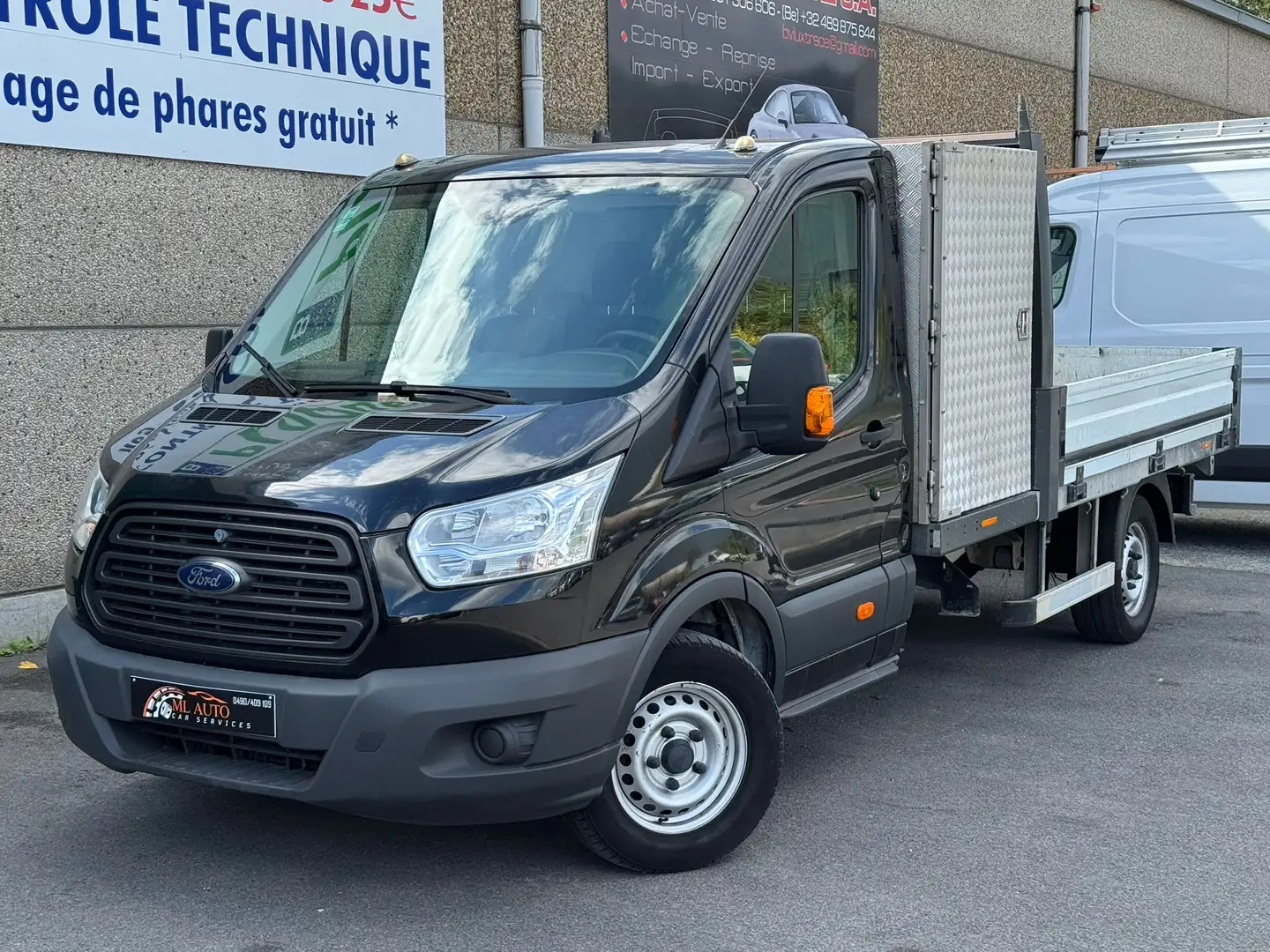 Ford Transit 2.2 TDCi L3 Plateau Airco Faible Km Euro 6 Benne Noir - 1