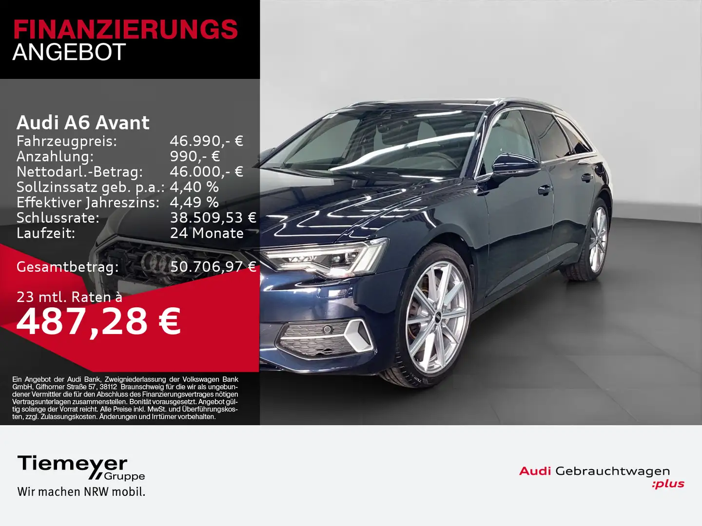 Audi A6 50 TFSIe Q ADVANCED LM20 LEDER MATRIX 3 Blau - 1