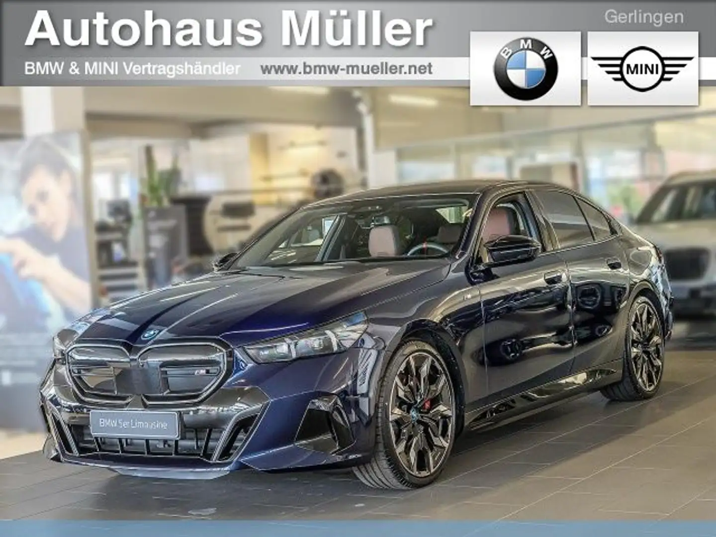 BMW i5 M60 xD Hinterachslenkung B&W Autobahn Pano HUD Bleu - 1