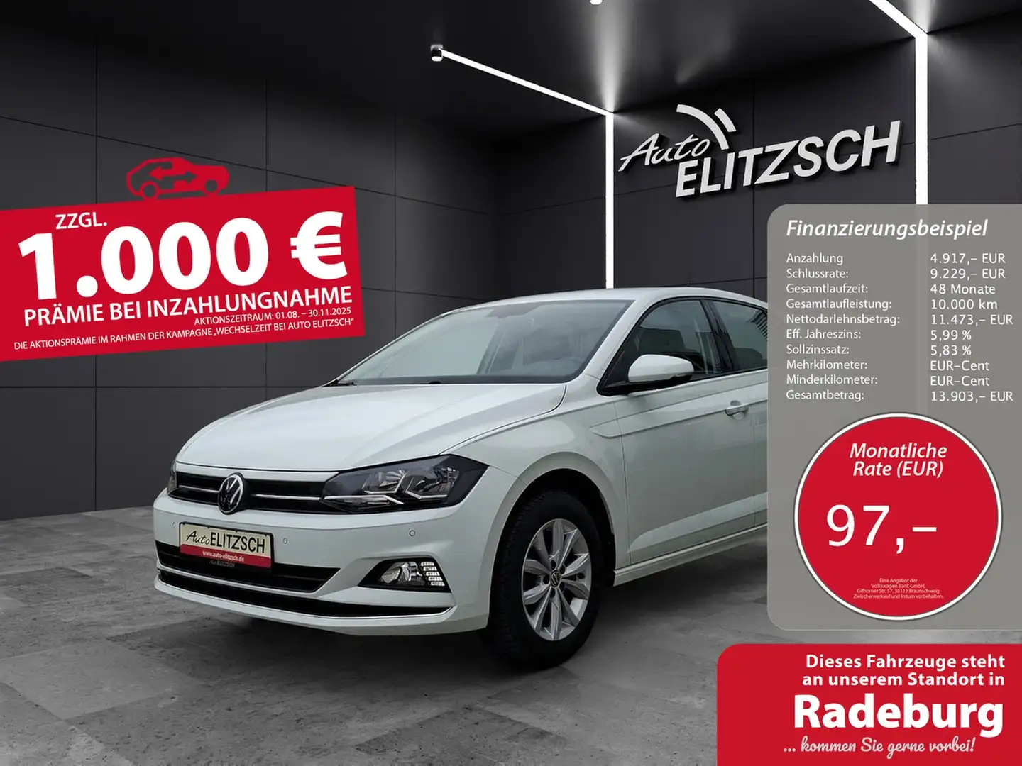 Volkswagen Polo TSI Highline Navi Climatronic ACC PDC SH LM Weiß - 1