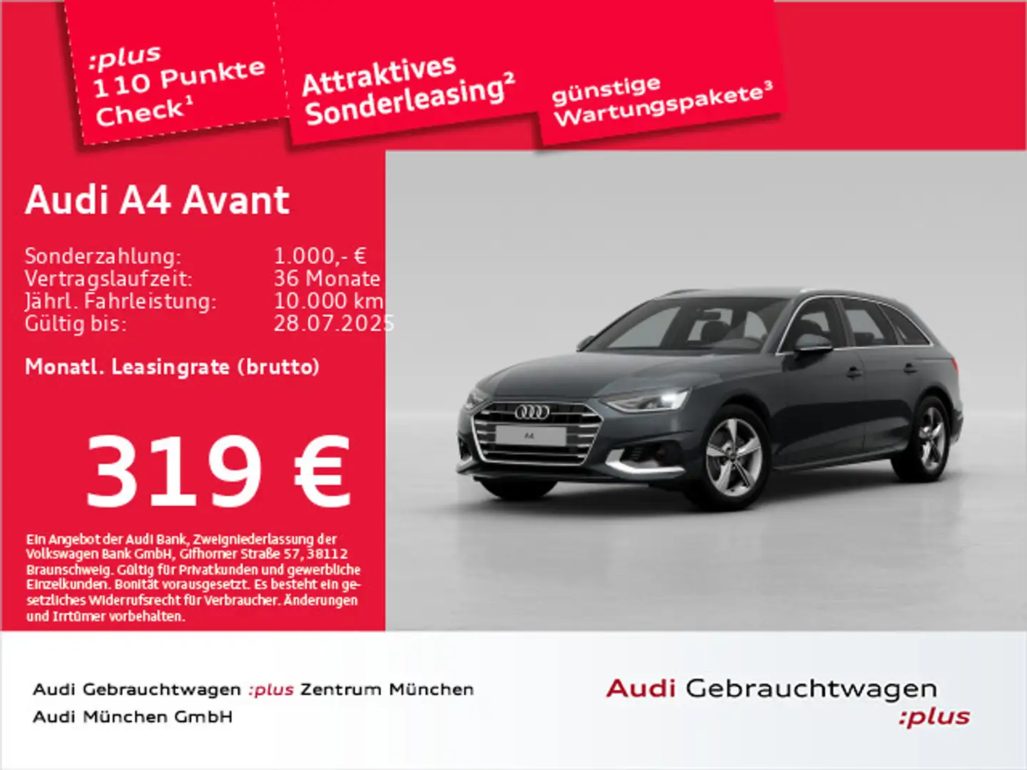Audi A4 35 TDI S tronic advanced ACC/Navi/Virtu Grau - 1