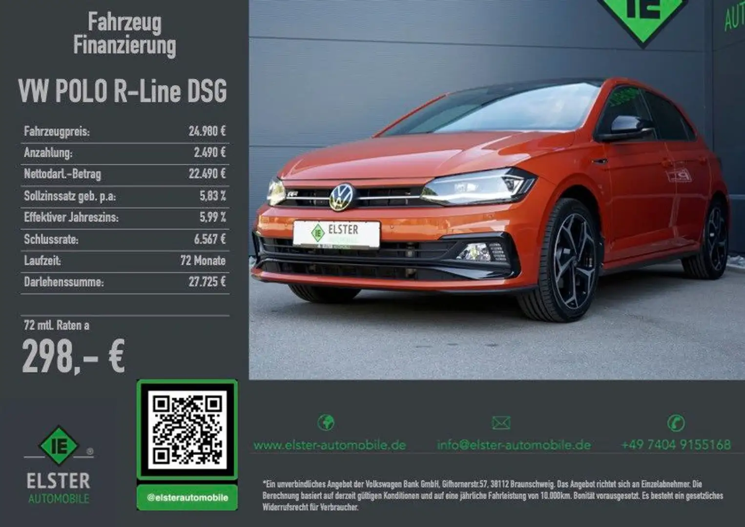 Volkswagen Polo Highline R-Line,DSG,LED,Kamera,Navi,Assist Orange - 1