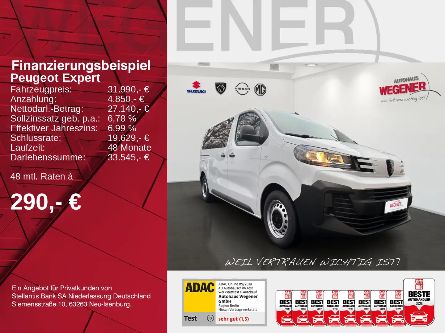 Peugeot Expert E Kombi Standard L2 136 - 75kWh *6Sitzer* Blanco - 2